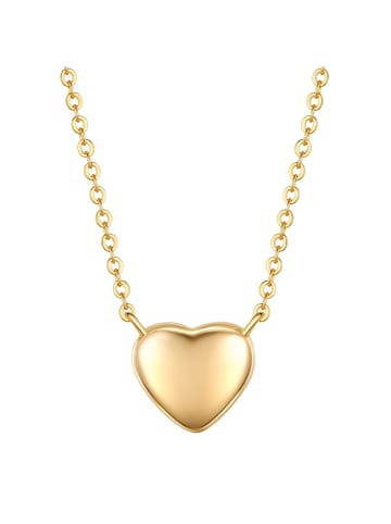 Lulu & Jane Kette Herz aus Messing mit Zirkonia in gelbgold