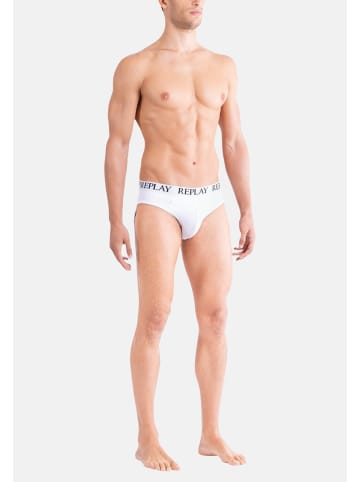 Replay Replay Slip REPLAY SLIP Basic Cuff Logo im praktischen 2er Pack in weiß