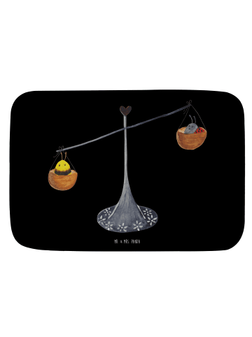 Mr. & Mrs. Panda Badezimmerteppich Sternzeichen Waage ohne Spruch in Schwarz