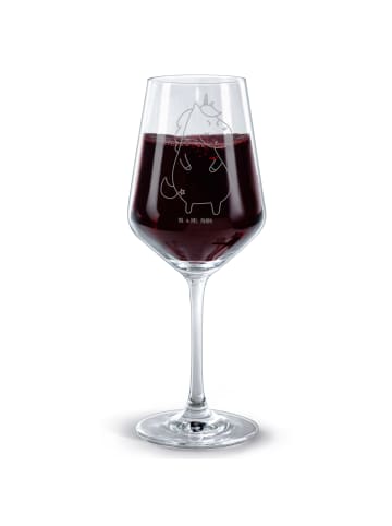 Mr. & Mrs. Panda Rotwein Glas Einhorn Wut ohne Spruch in Transparent