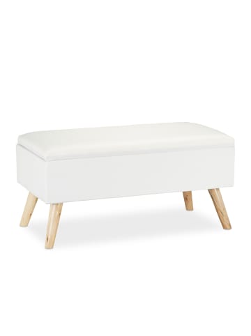 relaxdays Sitzbank in Weiß - (B)79,5x (H)39,5 x (T)39,5 cm