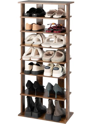 COSTWAY 8 stufig Schuhständer in Braun