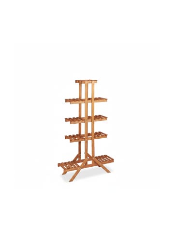 relaxdays Blumentreppe in Hellbraun - (B)83 x (H)142,5 x (T)28,5 cm