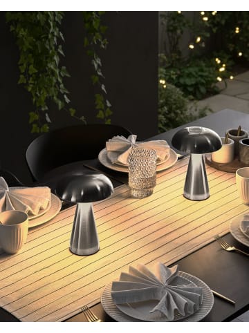 Beliani 2er-Set Tischlampe für den Außenbereich KULFO in Silber