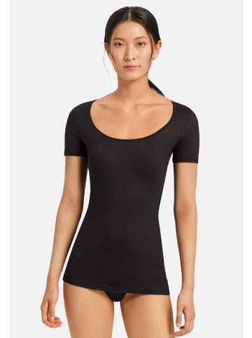 Hanro Unterhemd / Shirt Kurzarm Ultralight in Schwarz