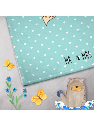 Mr. & Mrs. Panda gäste wc handtuch Fuchs Sterne ohne Spruch in Türkis Pastell
