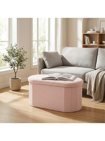 relaxdays Sitzbank in Rosa - (B)76 x (H)38 x (T)38 cm