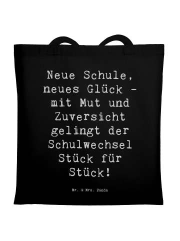 Mr. & Mrs. Panda Beutel Spruch Einen Schulwechsel bewältigen mit... in Schwarz
