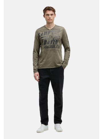 CAMP DAVID  Longsleeve 'Riding The World II' in khaki