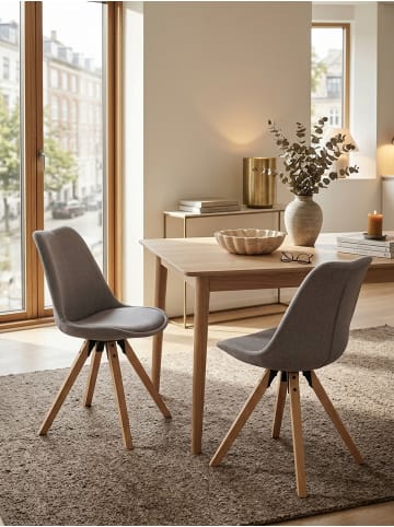 KADIMA DESIGN Esszimmerstühle 2er-Set | Kunstleder, Naturholzbeine, Skandinavisch in Grau