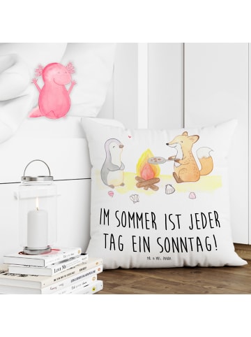 Mr. & Mrs. Panda kuschelkissen 40x40 Sommer Sonntag mit Spruch in Weiß