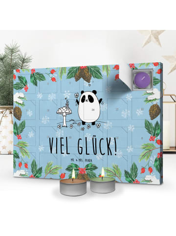 Mr. & Mrs. Panda Adventskalender Panda Glück mit Spruch in Eisblau