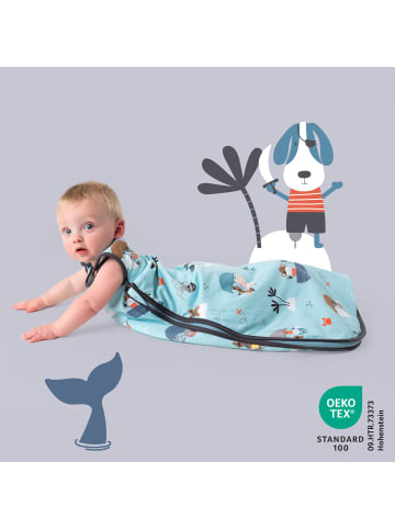 Schlummersack Babyschlafsack, 1.0 TOG in Hellblau-Rot