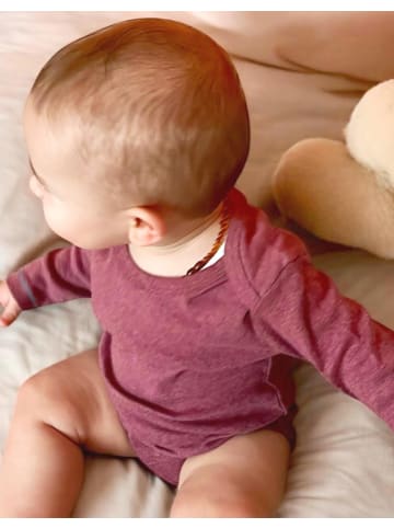 OrganicEra Baby Langarmbody in Bordeaux Melange