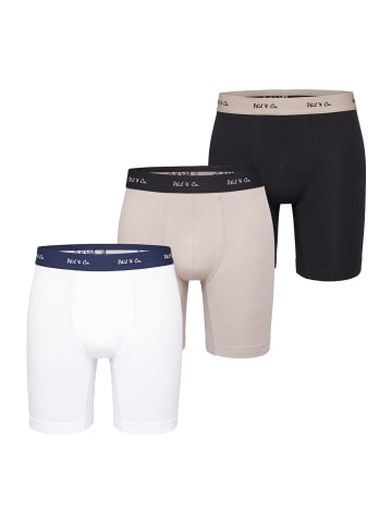 Phil & Co. Berlin  Retro Pants Jersey Long Boxer in black+beige+white