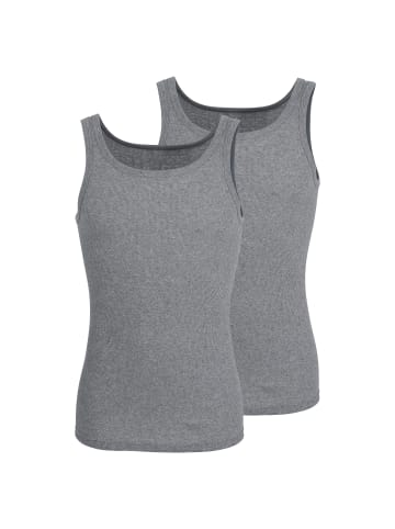 CECEBA Tank-Top 2Er Pack Classic Double Rib in grau-mittel-melange