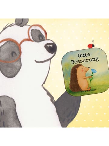 Mr. & Mrs. Panda Untersetzer Igel Blumen Design mit Spruch in Weiß