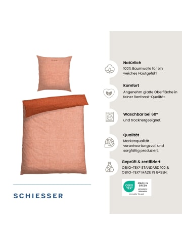 Schiesser Renforcé-Bettwäsche-Set Doubleface in Terrakotta