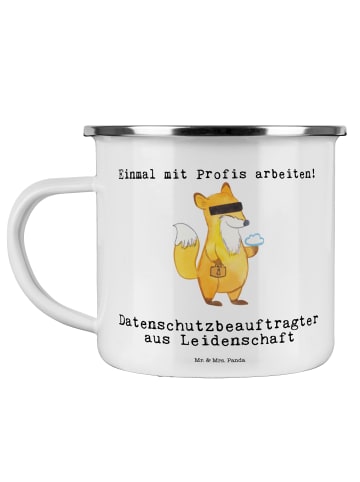 Mr. & Mrs. Panda Camping Emaille Tasse Datenschutzbeauftragter L... in Weiß
