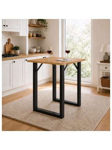 VCM  Holz Bartisch Stehtisch Tisch Tresen Xona 80x50 cm in Schwarz / Honig-Eiche