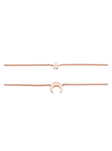 Elli Halskette 925 Sterling Silber Astro, Halbmond, Sterne, Stern in Rosegold