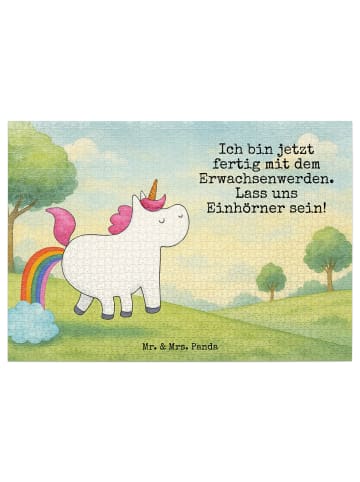 Mr. & Mrs. Panda Bildpuzzle Einhorn Pupsen Design mit Spruch in Weiß
