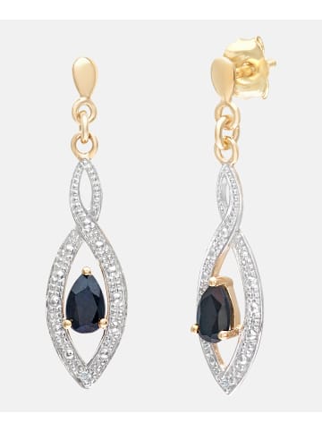 Diamant L'éternel Ohrhänger aus 375 Gelbgold mit Diamant mit Saphir