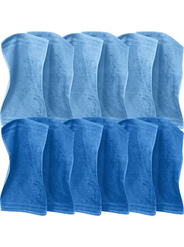 Erwin Müller Frottier Gästetuch im 12er-Pack Heidelberg in hellblau-royalblau