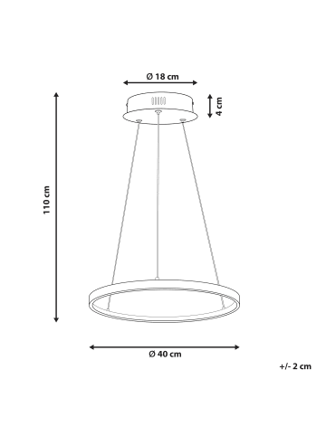 Beliani Pendelleuchten JORDAN in Silber - (W) 40 x (H) 110 x (L) 40 cm