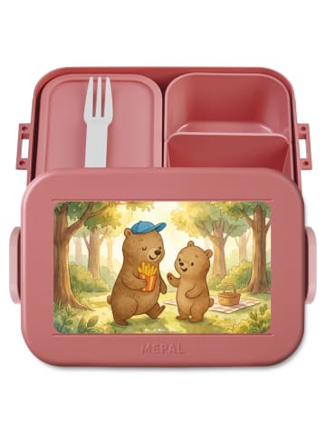 Mr. & Mrs. Panda Bento Box Bär Kind Pommes Design ohne Spruch in Rot Pastell