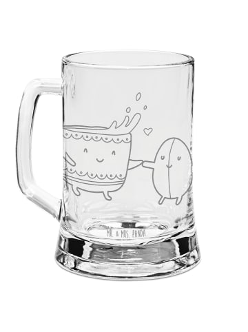 Mr. & Mrs. Panda Gravur Bierkrug Kaffee Bohne ohne Spruch in Transparent