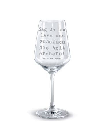 Mr. & Mrs. Panda Glas Rotwein Spruch Heiratsantrag Abenteuer mit... in Transparent