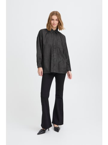 ICHI Hemd langarm IHBALLO Regular fit in Washed black