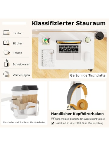 COSTWAY Pflegetisch mit versteckten Rollen in Weiß