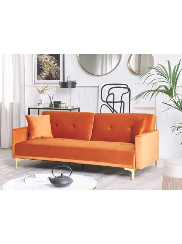Beliani 3-tlg 3-Sitzer Sofa LUCAN in Orange/Gold