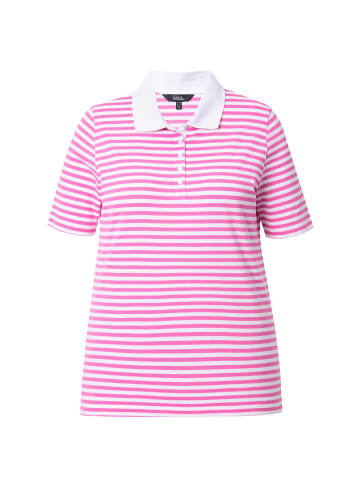 Ulla Popken Poloshirt in kräftiges pink
