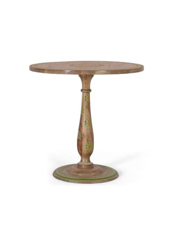 Giner y Colomer Runder handbemalter Esstisch aus Mangoholz in Multicolored