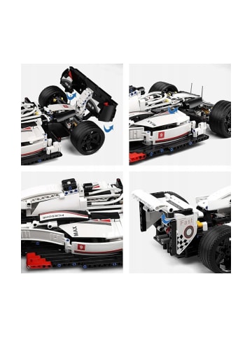 Wisam® F1 Rennwagen Bausteine Weiß Rot 1235 Teile Set