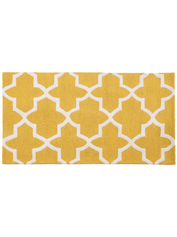 Beliani Kurzflor SILVAN in Gelb/Beige - (W) 80 x (H) 1 x (L) 150 cm