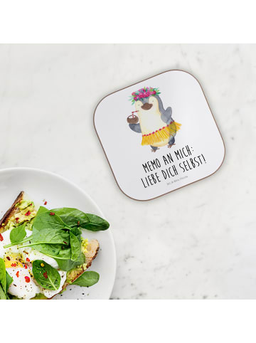 Mr. & Mrs. Panda gläseruntersetzer Pinguin Kokosnuss mit Spruch in Weiß