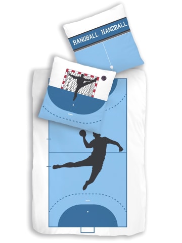 TRAUMHELDEN Bettwäsche-Set "Handball" in Blau / Weiß