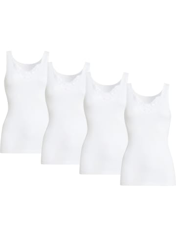 Con-ta Baumwolle, Feinripp Unterhemd 4er-Pack kochfest in weiß