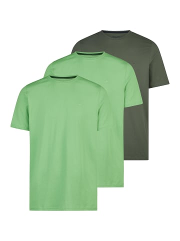 Redmond T-Shirt Basic in Hellgrün / dunkelgrün
