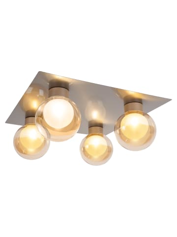 näve Deckenleuchte "DONIKA" in stahl-blank - (L)40 cm x (B)40 cm x (H)16.6 cm