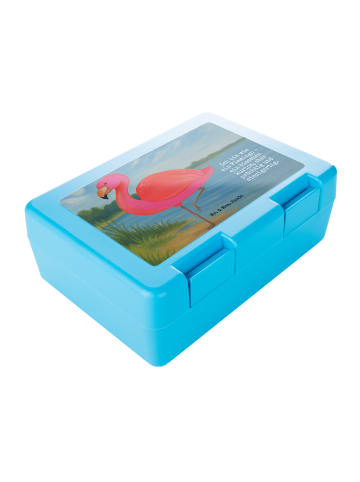 Mr. & Mrs. Panda Lunchbox Flamingo Classic Design mit Spruch in Weiß