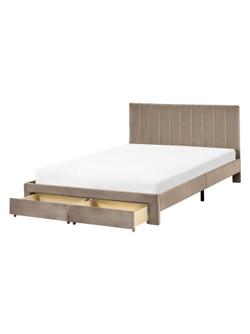 Beliani Doppelbett LONZAC in Beige - (W) 145 x (H) 90 x (L) 208 cm