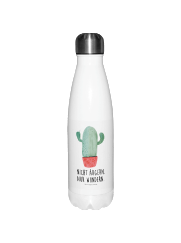 Mr. & Mrs. Panda Thermo Trinkflasche Kaktus Wut mit Spruch in Weiß