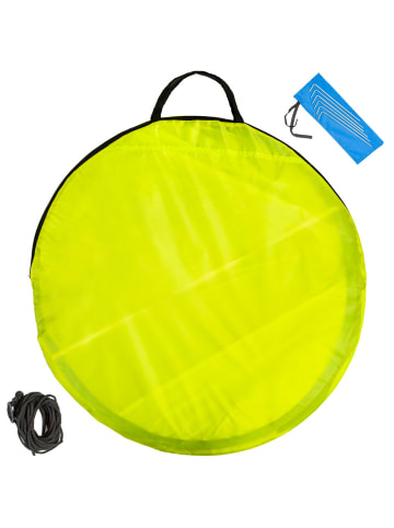 tectake Pop-Up Strandmuschel Jasmin 220 x 120 x 100 cm, blau/gelb