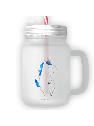 Mr. & Mrs. Panda Glasbecher Einhorn Mann ohne Spruch in Transparent