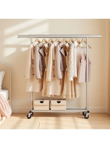 SONGMICS Kleiderständer Pataye in Grau - (B)45 x (H)161.5 x (T)132 cm